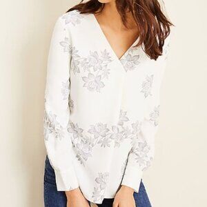 Petite Floral Pleated Front Blouse, XXSP – Style #532862